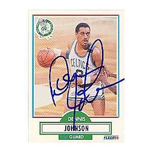 Dennis Johnson Boston Celtics Autographed / Signed 1990 Fleer Card #9