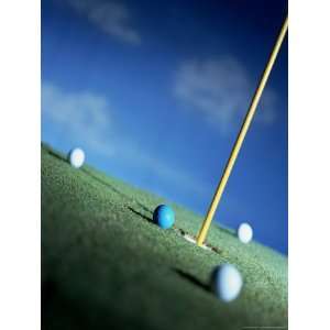  Golf Green, Balls and Flag Marker of Hole Photographic 