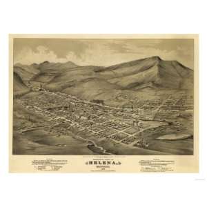  Montana   Panoramic Map of Helena No. 1 Premium Poster 