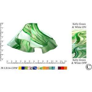  Jezebel Radiance® Large Lily Kelly Green and White Glass 