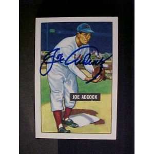 Joe Adcock Cincinnati Reds #323 1951 Bowman Reprint Signed Baseball 