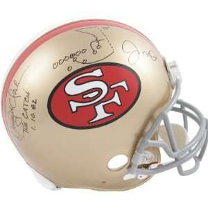  Joe Montana and Dwight Clark Autographed Pro Line Helmet 