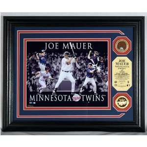 Joe Mauer Minnesota Twins   Dominance   Photo Mint with 24KT Gold Coin 