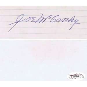  Autographed Joe McCarthy JSA Cut Signature   MLB Cut 