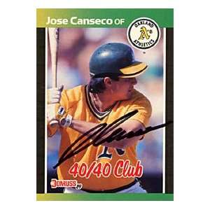 Jose Canseco Autographed / Signed 1989 Donruss No.643 Oakland 