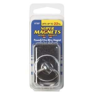 4 each Master Magnetics Round Super Magnet W/Key Ring 