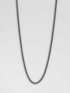 David Yurman   Long Blackened Sterling Silver Chain Necklace