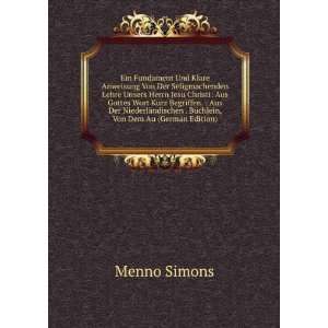   . BÃ¼chlein, Von Dem Au (German Edition) Menno Simons Books