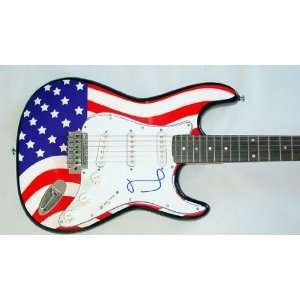 Miley Cyrus Autographed Signed USA Flag Guitar & Proof