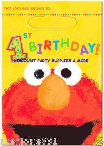 Sesame Street Elmo 1st Birthday Treat Loot Party Bags  