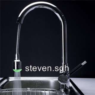 Chrome LED Pull Out Kitchen Faucet for Vanity Sink L 0352  
