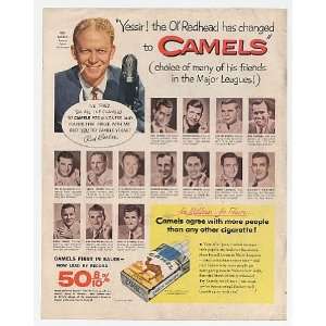  1954 Red Barber Major League Friends Camel Cigarette Print 