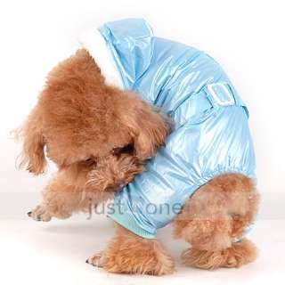 Fashion Cool DOG Puppy Pet Apparel Warm Winter Rain Coat Hoodie Jacket 
