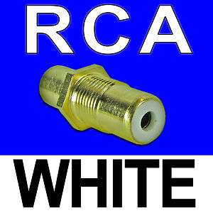color coded WHITE RCA female to fem coupler bulkhead panel wall mount 