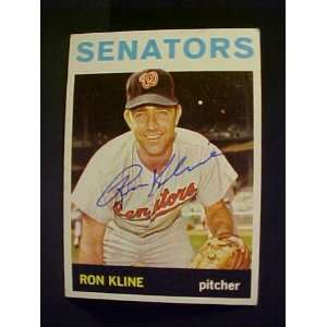 Ron Kline Washington Senators #358 1964 Topps Signed Autographed 