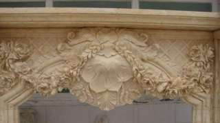 Marble Roses Fireplace Mantel, Very Large  