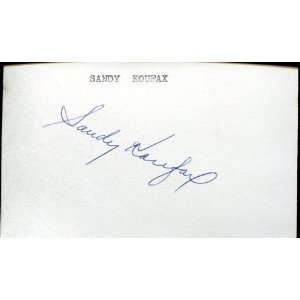 Sandy Koufax Autographed 3x5 Card