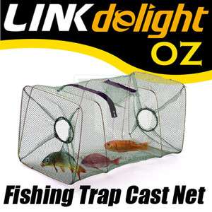 Two Zips One Crab fish Crawdad Minnow Fishing Trap Cast Net 46cm*24cm 