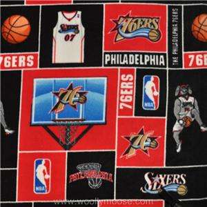 HALF YARD Philadelphia 76ers NBA Basketball Fleece Fabric for Blankets 