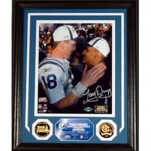 Tony Dungy Indianapolis Colts Autographed Photomint with Gold Coins
