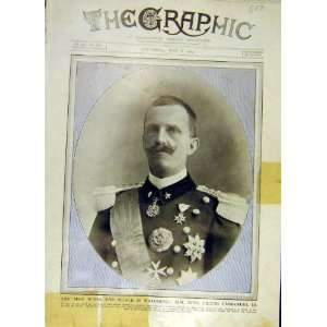  King Victor Emmanuel Ii Italy Portrait Print 1915 Ww1 