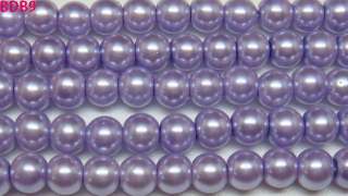   6mm Mediumpurple Faux Pearl Glass Round Charm Loose Craft Beads BDB9