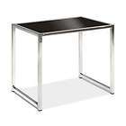 Chrome Reception Area End Table with Black Glass Top