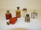   OF SIX (6) MINIATURE COLLECTIBLE PERFUME BOTTLES CZECH LUCITE AMBER