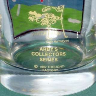 ARBYS GOLF GLASS   GARY PATTERSON   DEDICATION  