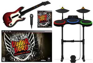   ROCK Game Bundle Set w/Guitar/Drum/Mic hero Used super kit WOR  