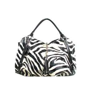  Dooney & Bourke Inspired Zebra Handbag w/Tassle & Chain 