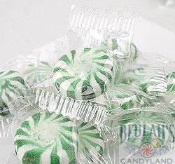 Spearmint Starlight Mints bulk wrapped hard candy  
