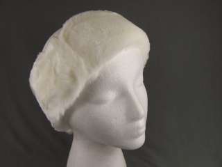 Cream Off White faux fur ear warmer muff head wrap hat headband  