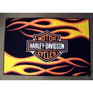 Harley Davidson 39 Inch by 59 Inch Tufted Rug, Flames