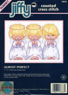 Cross Stitch Kit ~ Almost Perfect 3 Cute Angels & Halos  