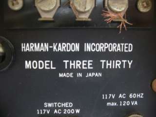 Harman Kardon ~ Receiver ~ Thirty Three Thirty ~ VINTAGE  