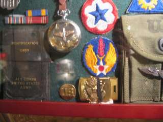 SGT JONES WWII PERSONAL ITEMS ELGIN A 11 & GALLET WATCHES PINS MEDALS 
