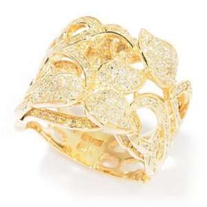   Effy 14K Yellow Gold Diamond Leaf and Vine Ring, .94 Tcw. Jewelry