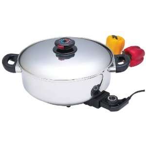   12 T304 Surgical Stainless Steel Deep Electric Skillet/Slow Cooker