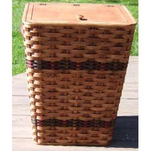   Extra Large Hamper Basket w/Hinged Lid IN GREEN AND WINE Everything