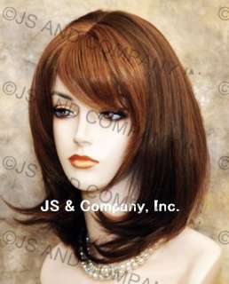 Human Hair Blend Medium Straight Auburn MIx Wig Hair  