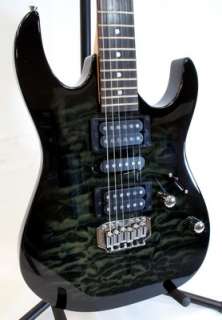 Ibanez GRX70QA Solid Body Electric Guitar in Transparent Black  