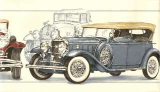 ANTIQUE ROADSTER,TOURING CARS Blu Wallpaper bordeR Wall  
