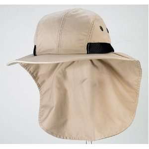   Khaki Fishing Boating Sun Flap Wide Bill Hat Cap 