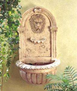 Greco Roman Lion Head Wall Mount Water Fountain  