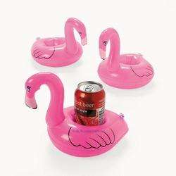   are Bidding on Four Tropical Flamingo Inflatable Can Holder Coasters