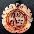 Old Jade Double Dragons Good Fortune Fu Amulet Pendant  