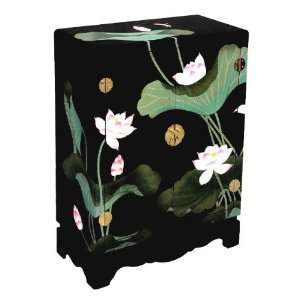  Handmade Chinese Storage Cabinet/End Table with Lotus 