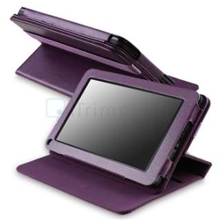   Purple 360° Leather Case+Screen Protector+Pen For Kindle Fire  