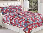 Burgundy Oversized Reversible Bedspread Quilt Set King, 3Pcs King 